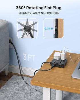 TROND Power Strip with eight wide outlets for clutter-free charging.