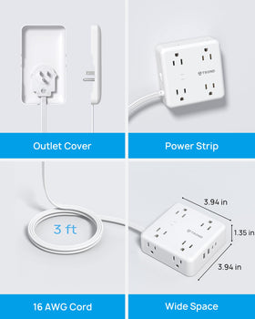 TROND right-left top outlet access preserves top outlet usability with angled plugs