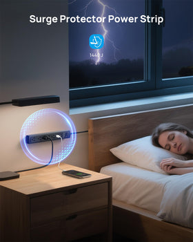 TROND with 1440J surge protection guards connected devices from power spikes.