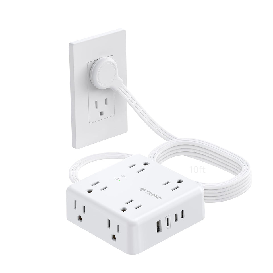 TROND surge protector with eight outlets and four USB ports for clutter-free charging