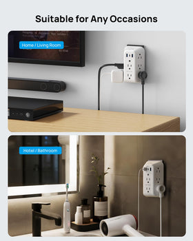 TROND compact design showing clutter-free power setup.