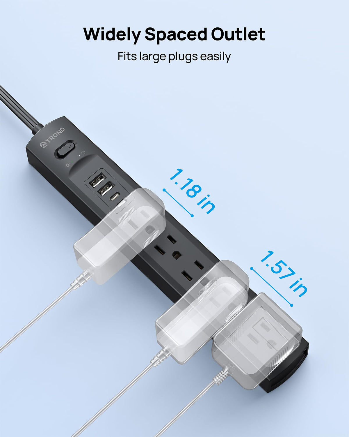 TROND compact 3ft cord ideal for desks dorms and home offices.