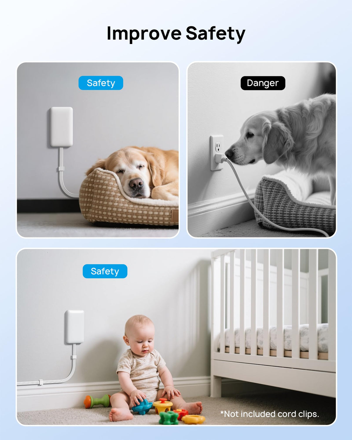 TROND three-foot extension-cord fits under desks and along walls neatly.