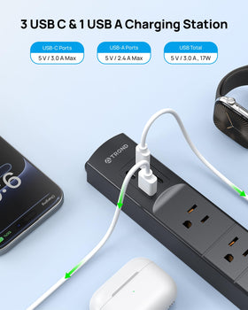 TROND three USB-C ports and one USB-A port for mixed devices