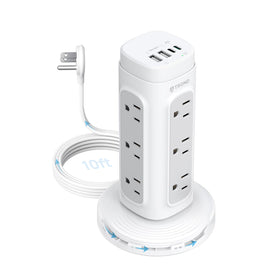 TROND tower front view showing multiple AC outlets and power switch, maximizes charging capacity