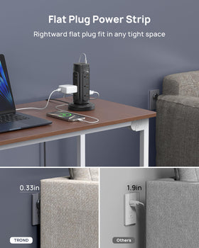 TROND tower in a modern desk setup tidy power solution for home office and student desks