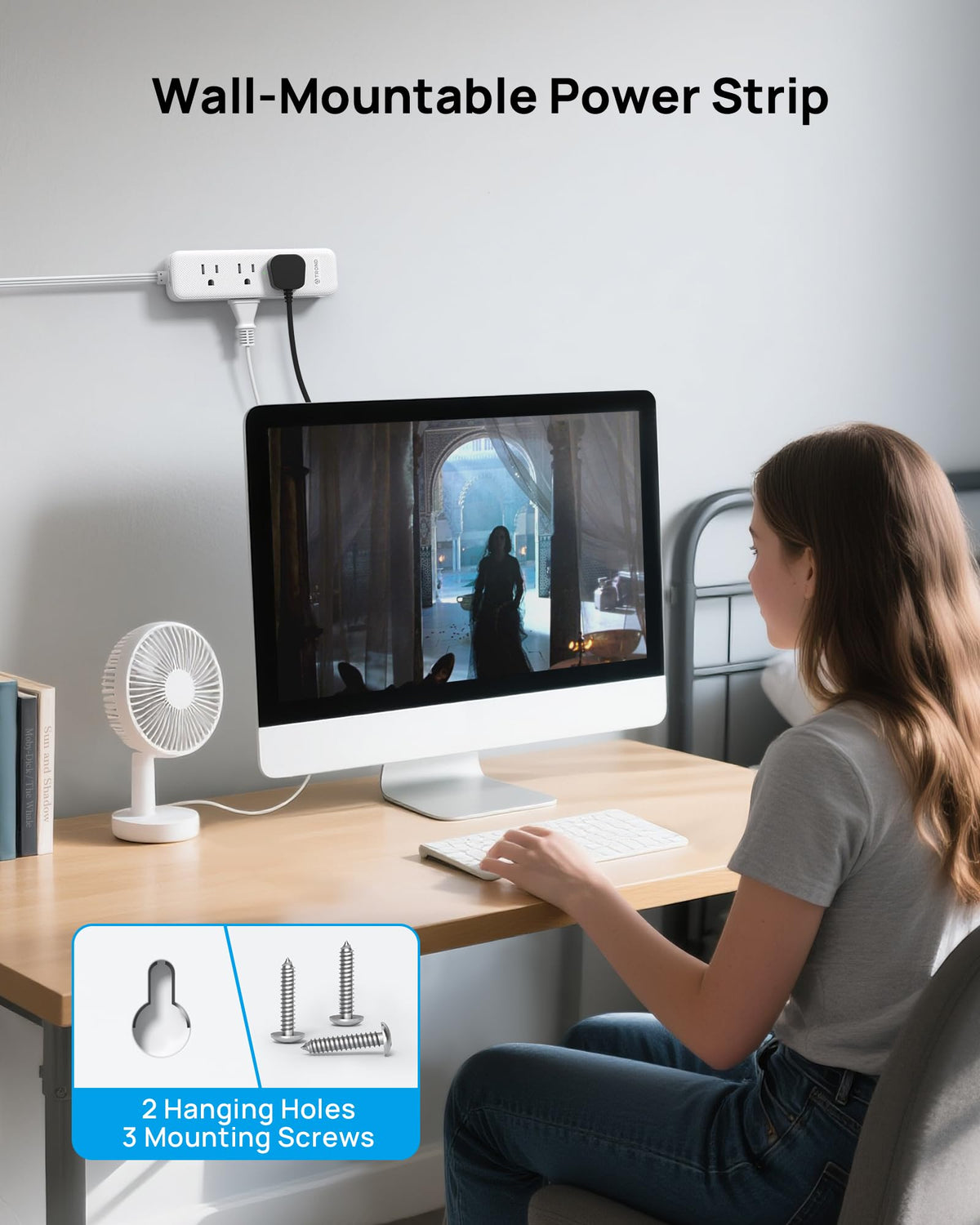TROND compact travel-dorm-friendly design fits hotel desks neatly.