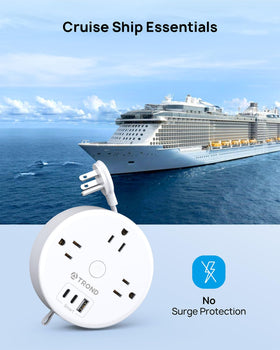 TROND compact power strip ideal for dorms or travel.