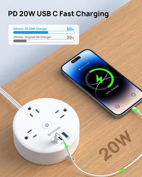 TROND USB-C 20W fast charging port powers a phone quickly
