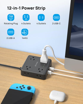 TROND surge protection 1440J protecting devices during power surges.