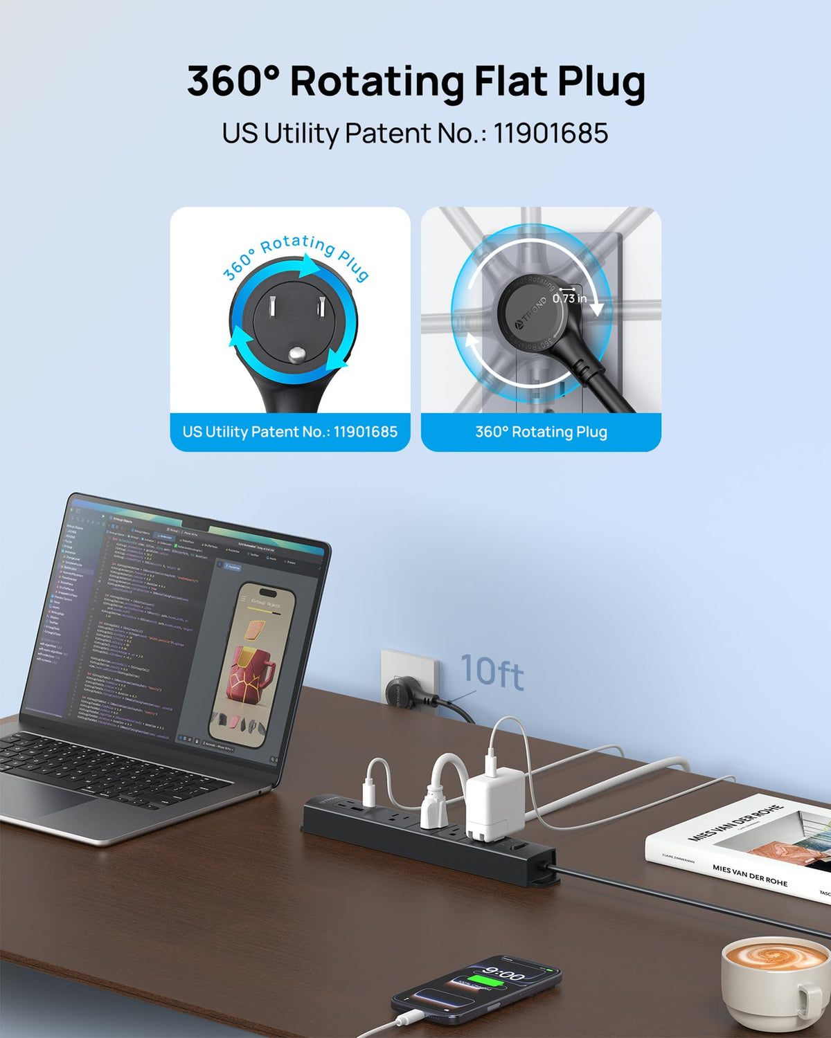 TROND USB ports and labeling close-up for convenient charging clarity