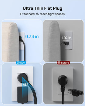 TROND power strip mounted on a wall with mounting holes visible