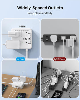 TROND mounted under shelf on wall, secures power and reduces clutter