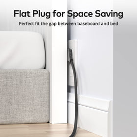 TROND wall-mounted power strip saving desk space and organization