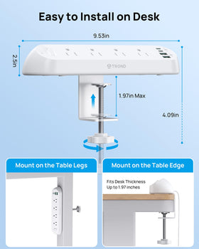 TROND top-down of widely spaced outlets allowing multiple bulky adapters without crowding