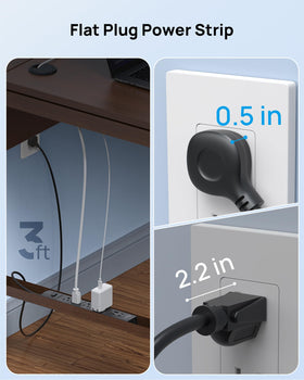 TROND four wide-spaced AC outlets for bulky adapters