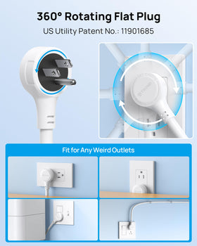 TROND close-up of widely spaced AC outlets preventing adapter interference