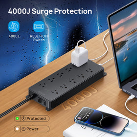 TROND detail of widely spaced outlets accommodating large power adapters