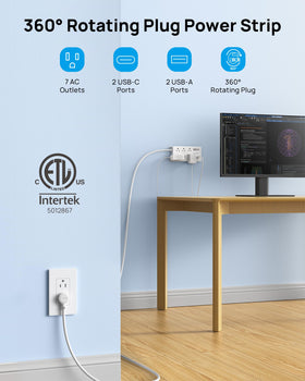TROND widely spaced AC outlets detail fitting large adapters without crowding