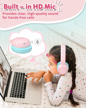 KH02 soft imitation leather ear pads provide comfortable all-day wear.
