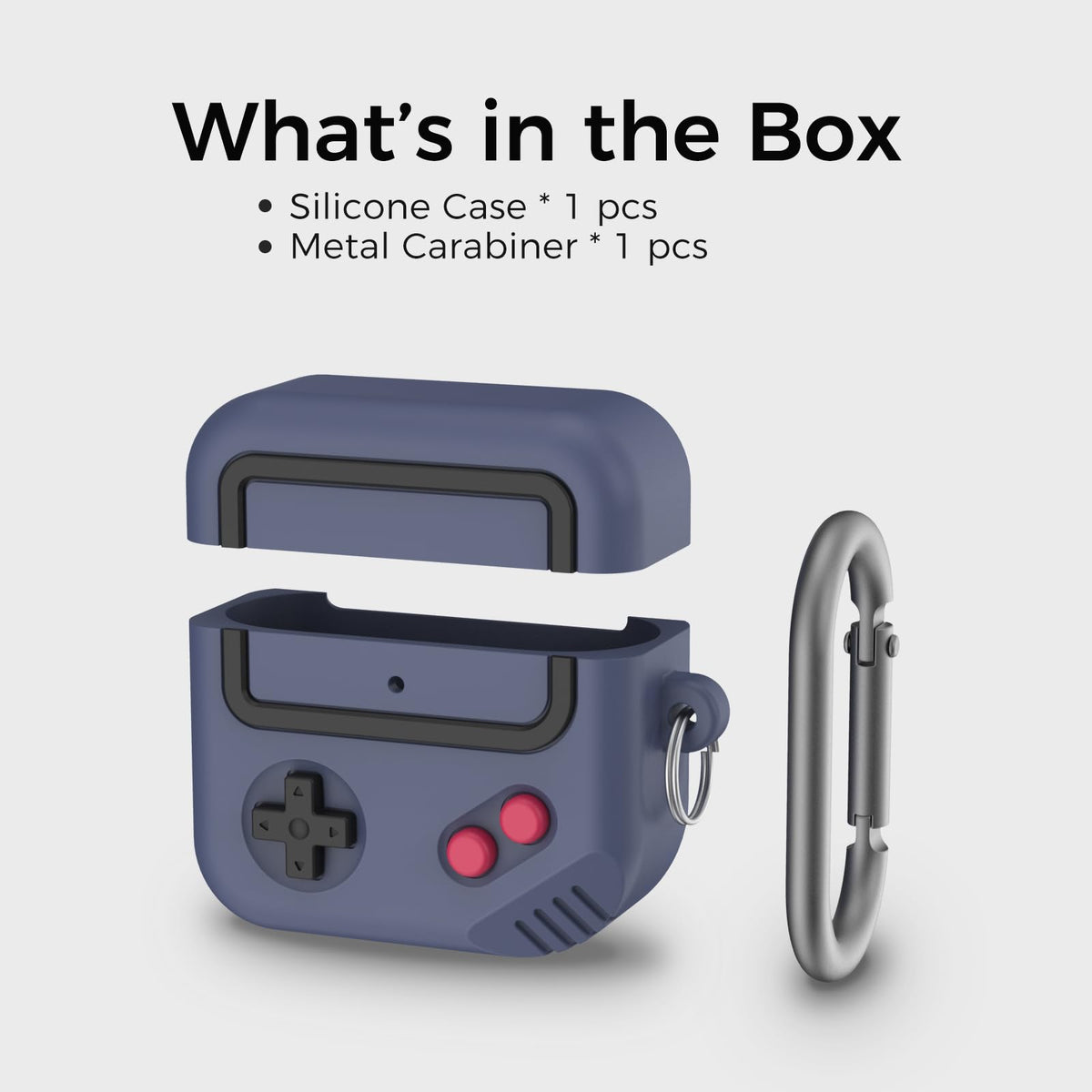 Premium carabiner included for secure carrying of AirPods 4.