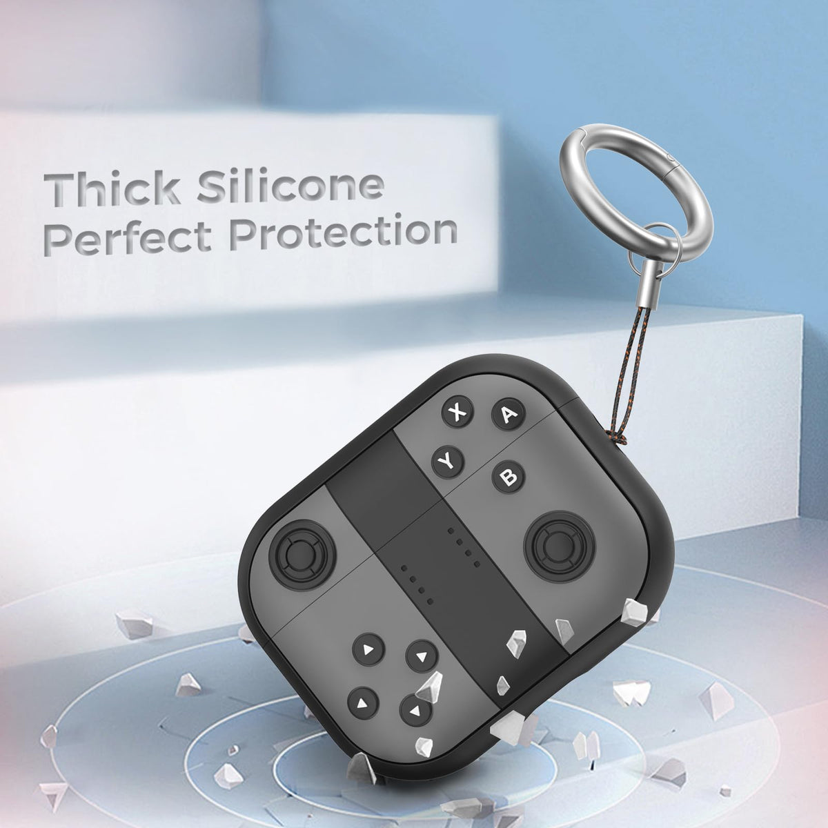 TRONWIN AirPods Pro 3 case includes carabiner for easy carrying.