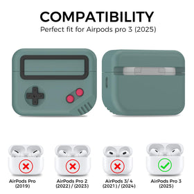 TRONWIN AirPods Pro 3 case Pine Green back view shows precise fit