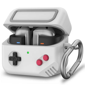 TRONWIN front view of light grey case showing retro design and protection benefit