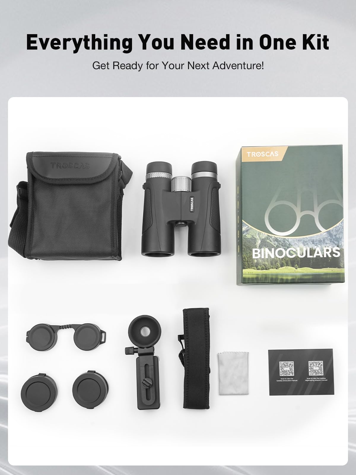 TROSCAS boxed set with strap case and accessories for ready use