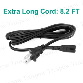 Trospow molded two-prong plug detail highlighting durable strain relief