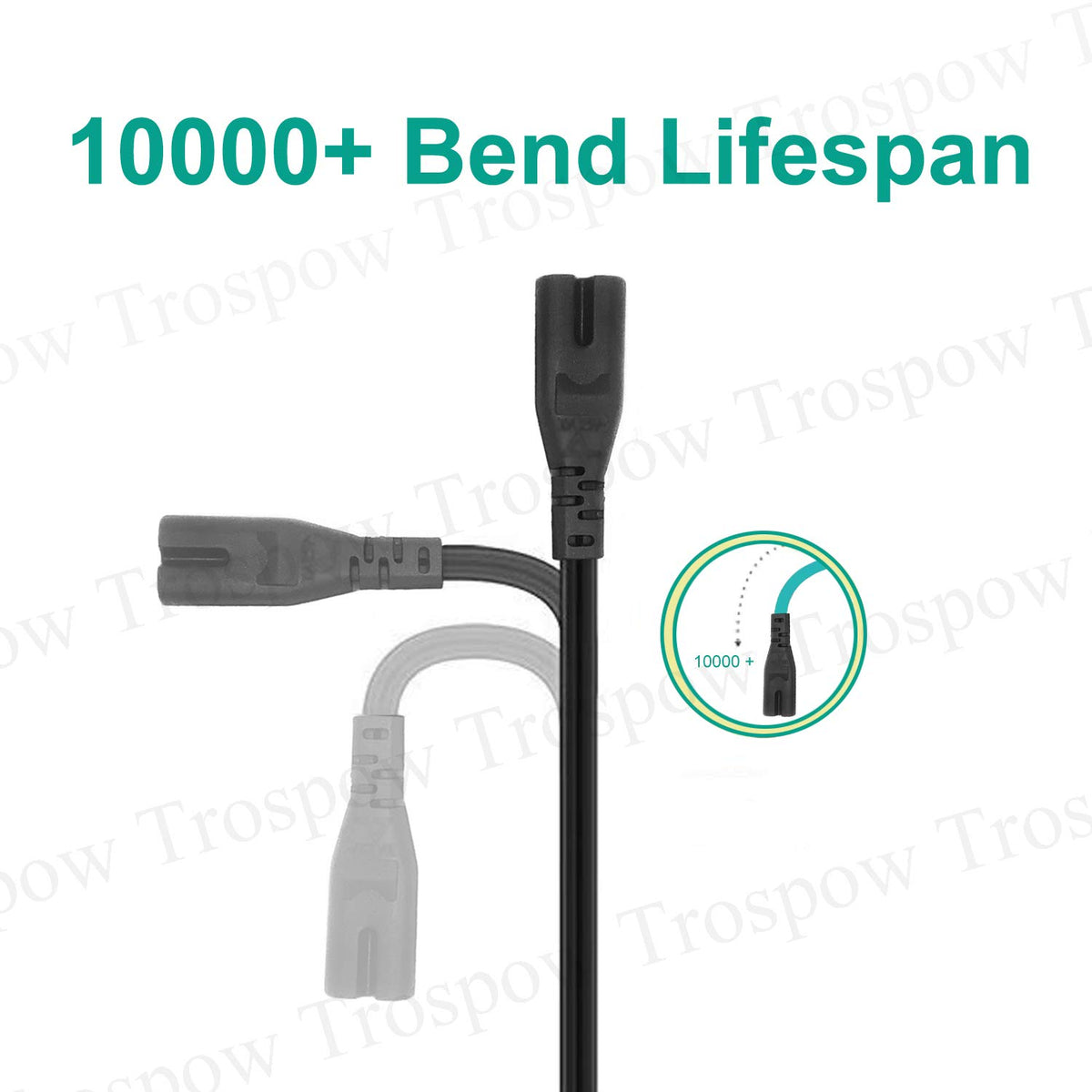 Trospow cable plugged into TCL Roku TV demonstrating easy installation benefit