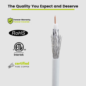 TRUECABLE RG6 3GHz sweep test badge demonstrates performance verification for reliable signal