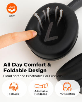truefree HF10 headband padding detail highlighting soft protein leather for pressure relief