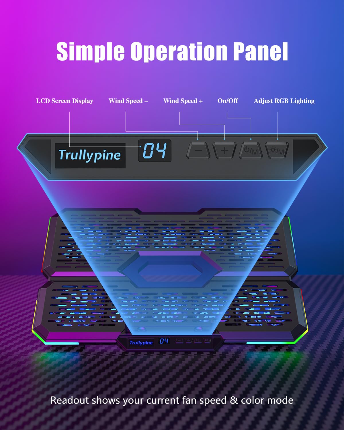 Trullypine close-up of fan grill showing build quality and focused cooling benefits