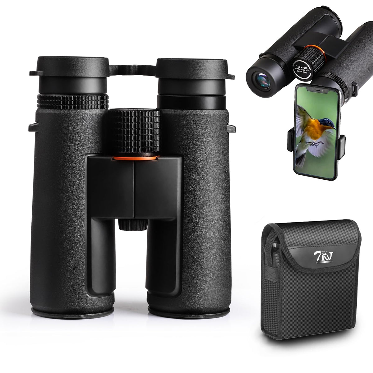 TRV binoculars ergonomic grip enhances stable handheld viewing in the field.
