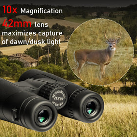 TRV objective lens close-up highlighting 42mm light-gathering advantage