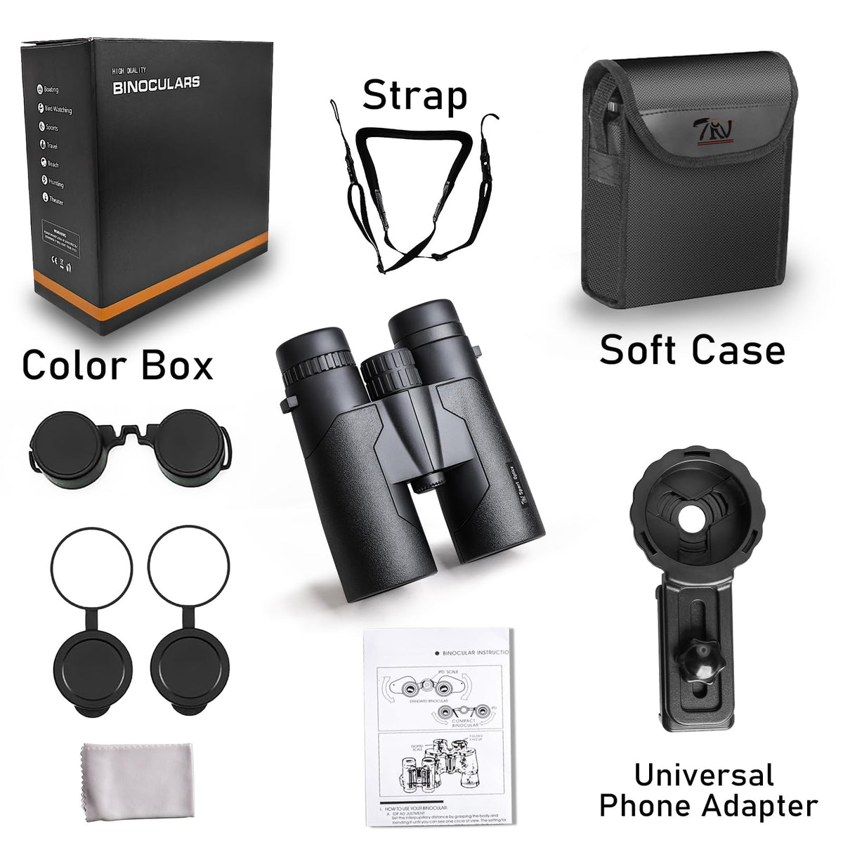 TRV binoculars with smartphone adapter prepared for digiscoping and sharing memories