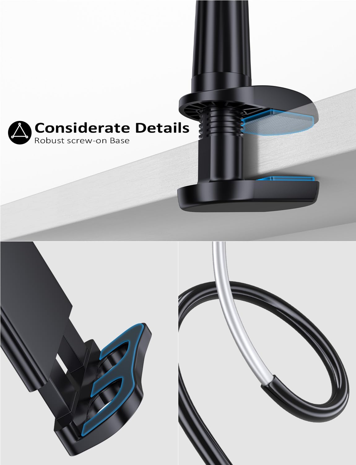 Tryone 30 inch arm offers flexible positioning from bed to desk