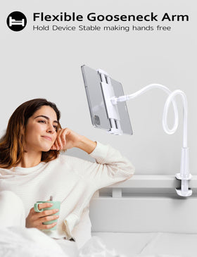 Tryone gooseneck reinforced base clamp keeps stable on bed or desk