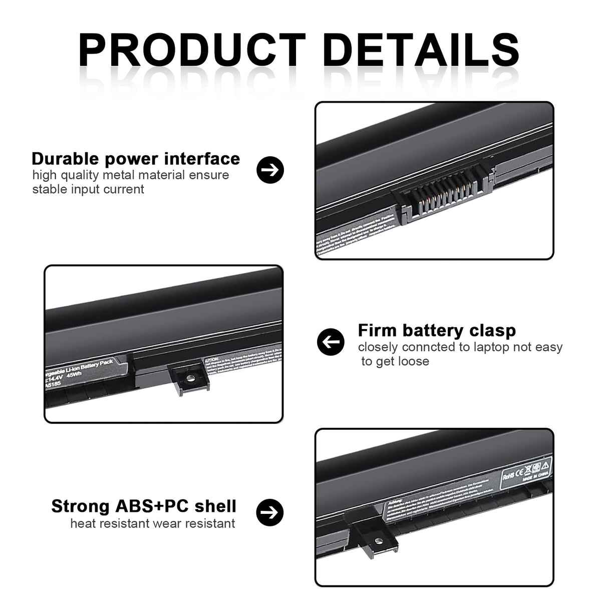 TSKYBEAR 4-cell battery cell configuration and 14.4V rating
