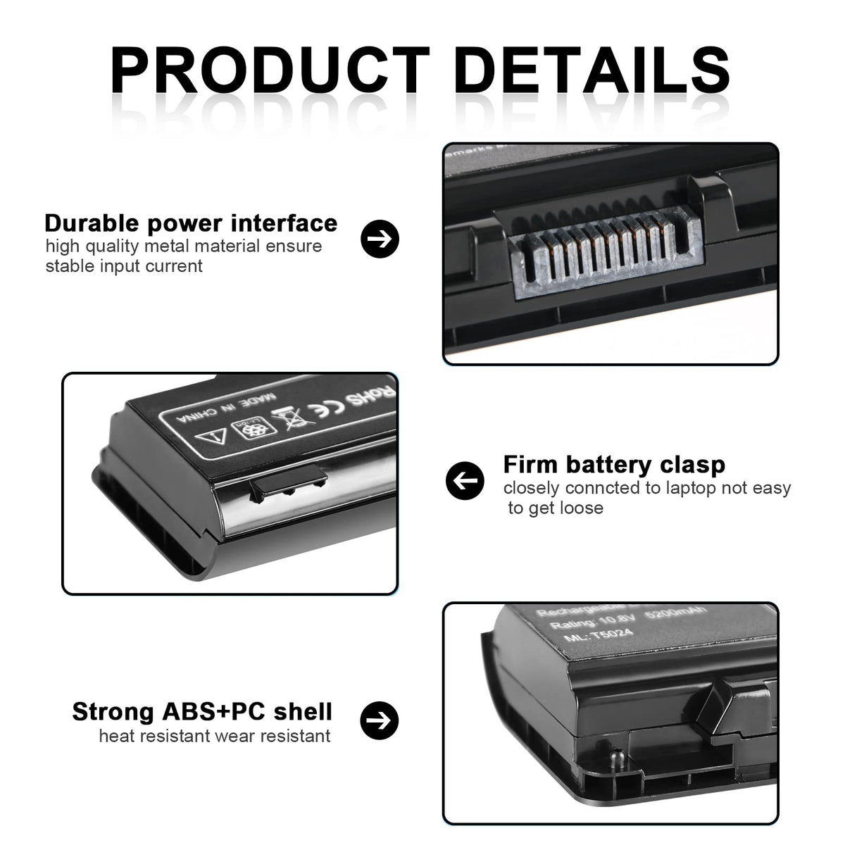 TSKYBEAR PA5109U-1BRS label closeup showing capacity and compatibility.