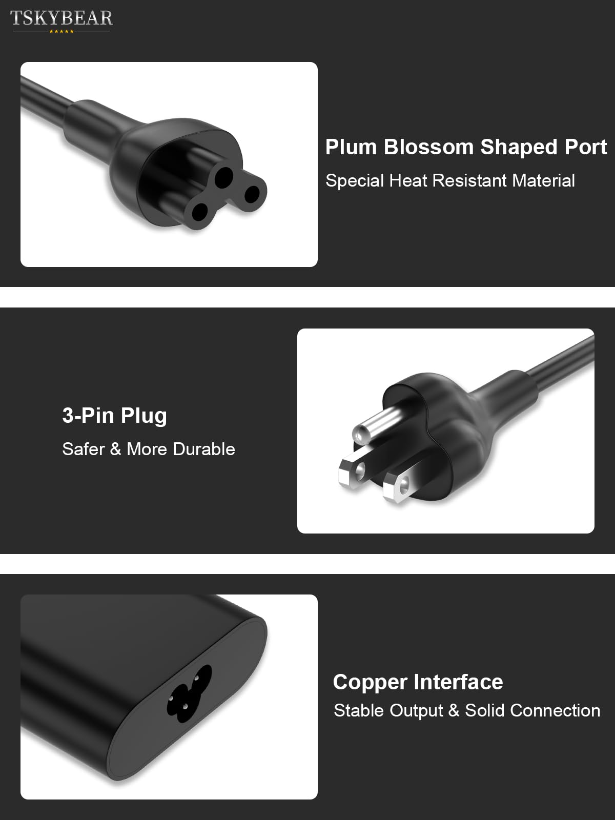 TSKYBEAR Chromebook compatibility USB-C charger for everyday use