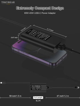TSKYBEAR XPS compatibility USB-C charger ready for high-performance laptops