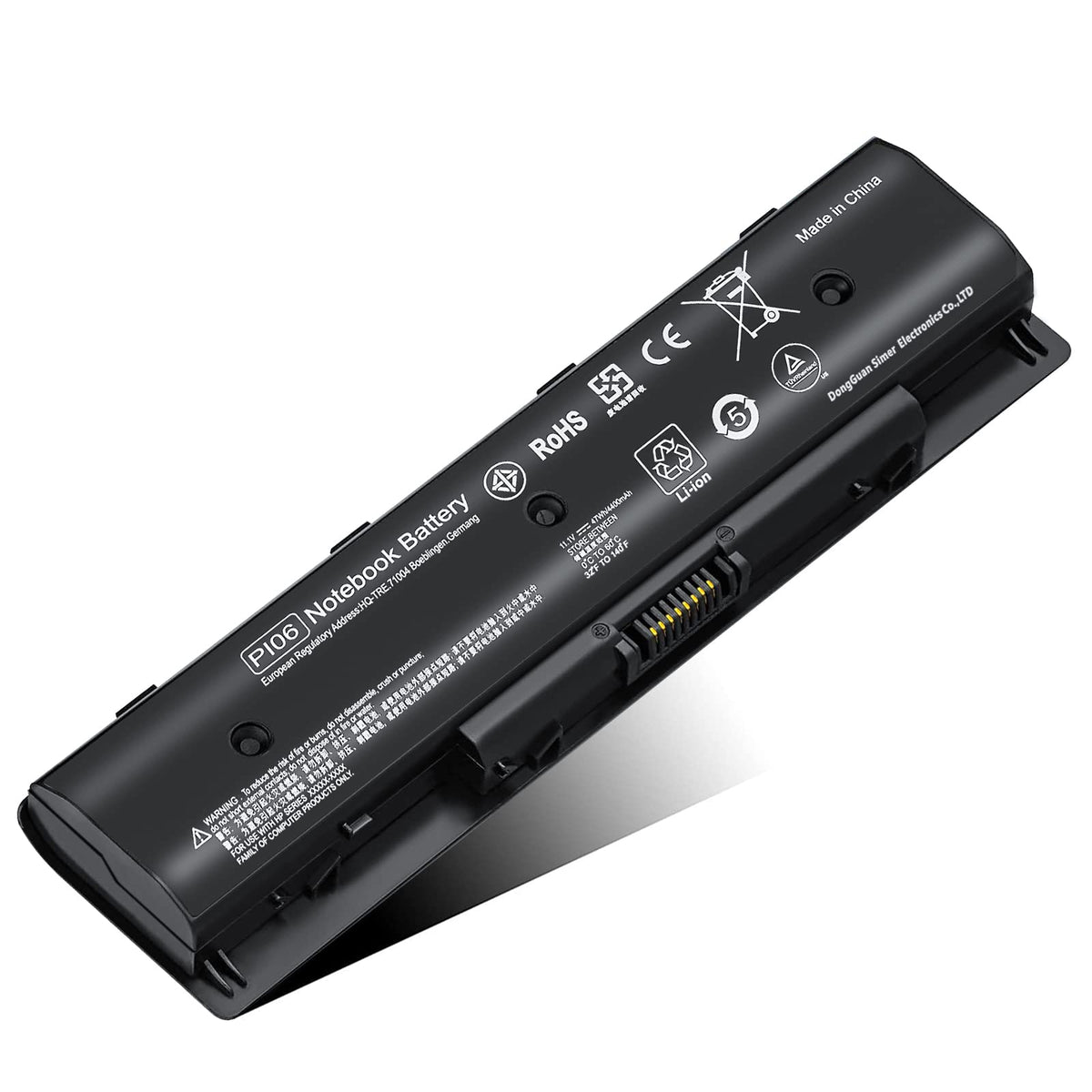 TSKYBEAR front view of replacement battery showing form and fit benefit