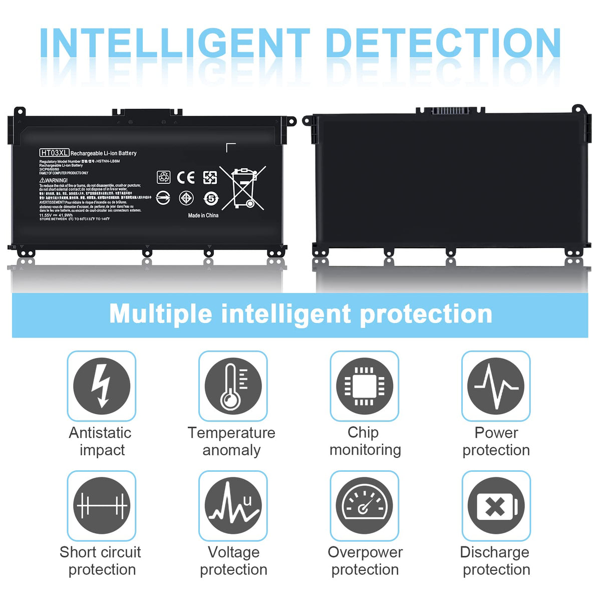 TSKYBEAR HT03XL compatibility chart for HP Pavilion models and listed part numbers.