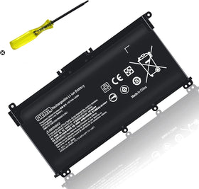 TSKYBEAR HT03XL battery top view for HP Pavilion laptops, extended unplugged use.