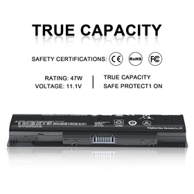 TSKYBEAR battery installed in HP laptop demonstrating restored runtime