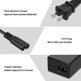 Includes AC power cord for ready charging at home or office.