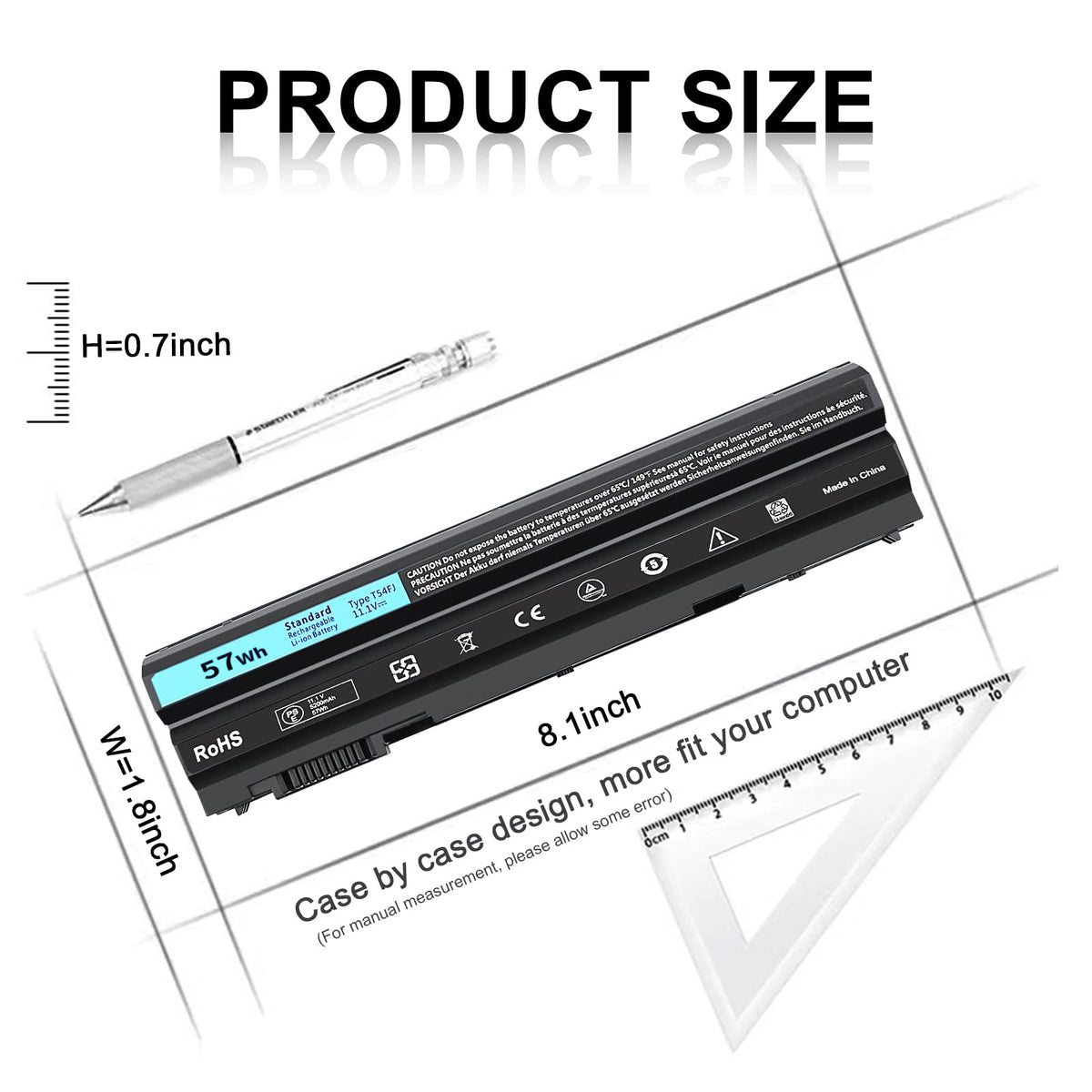 TSKYBEAR T54FJ battery for Dell Latitude E6430 ensures longer unplugged use.