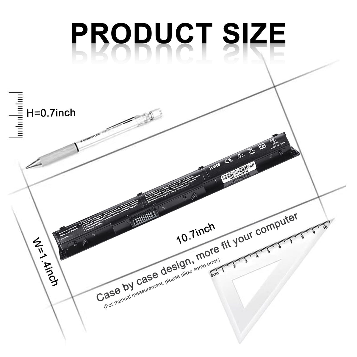 TSKYBEAR RI04 RI06XL battery side ports, easy replacement for compatible notebooks